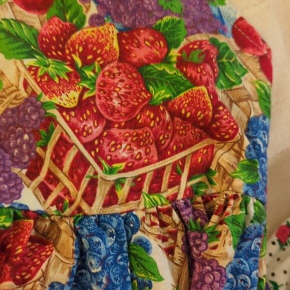 Vintage‎ Sostanza 80s all over fruit print dress size large - Picture 4 of 7